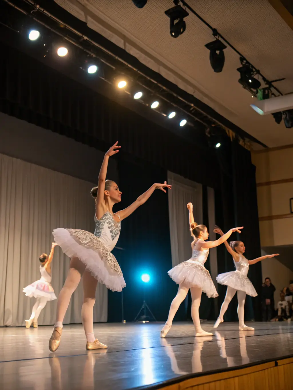 A photo of a community performance featuring young dancers, highlighting the organization's impact.